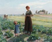 Aime Perret The lettuce patch France oil painting artist